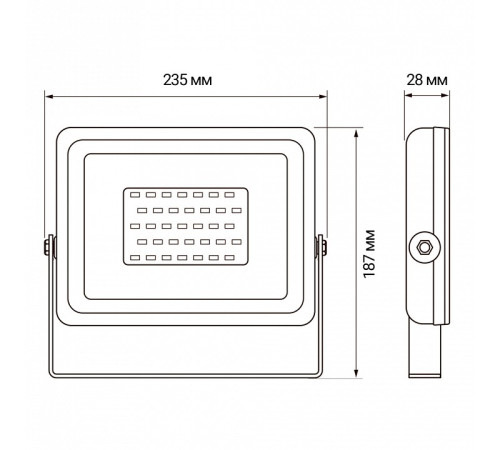 Настенно-потолочный прожектор Jazzway PFL-30W RGB WH IP65