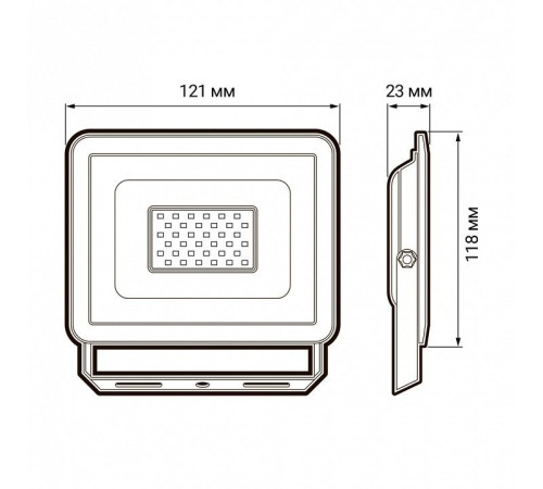 Настенно-потолочный прожектор Jazzway СДО-10 20w 6500K GR IP65