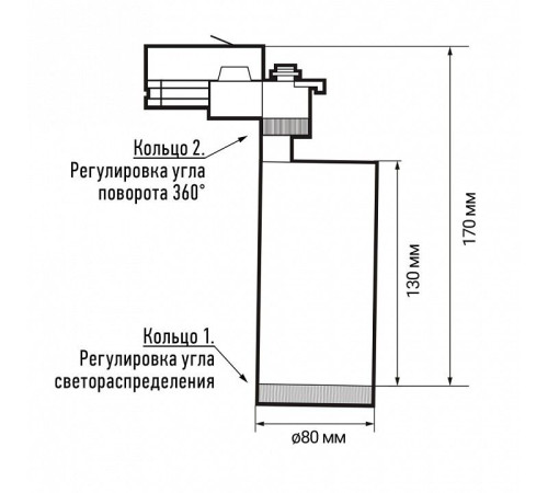Светильник на штанге Jazzway PTR 0728 ZOOM 28w 3000K 15-60° BL IP40