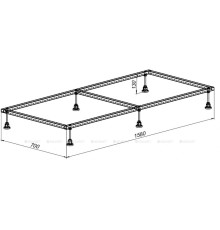 Каркас для литьевого поддона Aquanet 1600x800 мм сталь 00267181