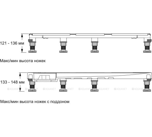 Каркас для душевого поддона Jacob Delafon от 140 см E62525-GA