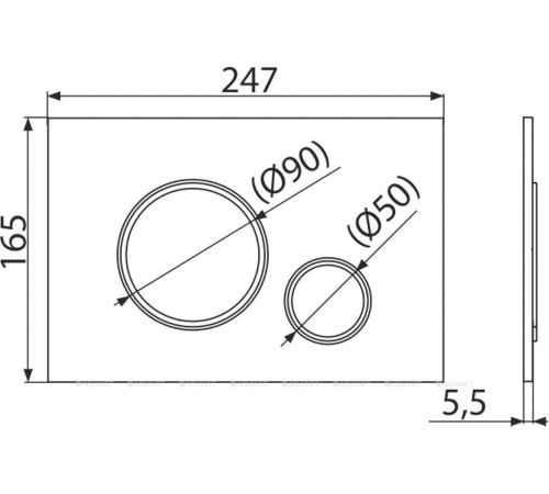 Кнопка смыва AlcaPlast M775 белый/золото M775