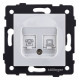 Розетка двойная RJ-11 и Ethernet RJ-45, без рамки Kollinger REA-011WH