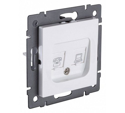 Розетка двойная RJ-11 и Ethernet RJ-45, без рамки Kollinger REA-011WH