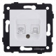 Розетка двойная RJ-11 и Ethernet RJ-45, без рамки Kollinger REA-011WM