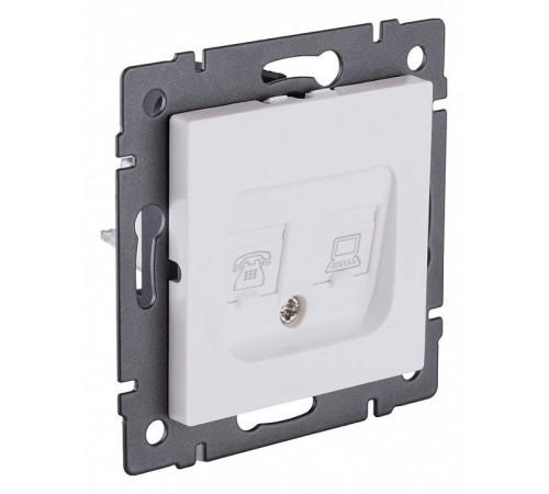 Розетка двойная RJ-11 и Ethernet RJ-45, без рамки Kollinger REA-011WM