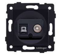 ТВ-розетка и розетка Ethernet RJ-45 без рамки Kollinger  REA-012BK