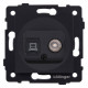 ТВ-розетка и розетка Ethernet RJ-45 без рамки Kollinger REA-021BM