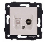 ТВ-розетка и розетка Ethernet RJ-45 без рамки Kollinger  REA-021CM