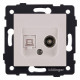 ТВ-розетка и розетка Ethernet RJ-45 без рамки Kollinger REA-021CM