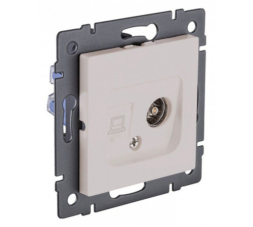 ТВ-розетка и розетка Ethernet RJ-45 без рамки Kollinger REA-021CM