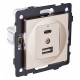 Розетка 2хUSB type A и C без рамки Kollinger REA-037GD