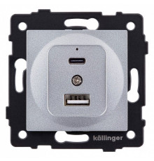 Розетка 2хUSB type A и C без рамки Kollinger  REA-037GY