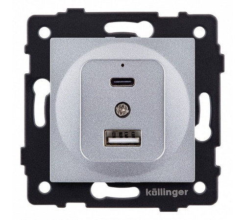 Розетка 2хUSB type A и C без рамки Kollinger REA-037GY