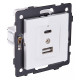 Розетка 2хUSB type A и C без рамки Kollinger REA-037WH