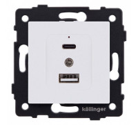 Розетка 2хUSB type A и C без рамки Kollinger  REA-037WM
