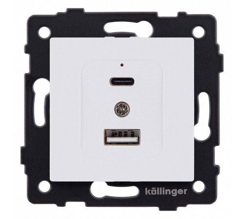 Розетка 2хUSB type A и C без рамки Kollinger REA-037WM