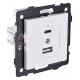 Розетка 2хUSB type A и C без рамки Kollinger REA-037WM