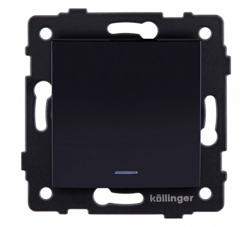 Выключатель одноклавишный с подсветкой без рамки Kollinger REA-R-002BK