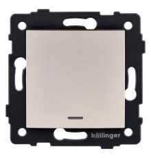 Выключатель одноклавишный с подсветкой без рамки Kollinger  REA-R-002GD
