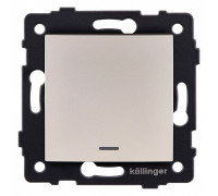 Выключатель одноклавишный с подсветкой без рамки Kollinger  REA-R-013GD