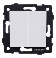 Выключатель двухклавишный без рамки Kollinger  REA-S-011WM