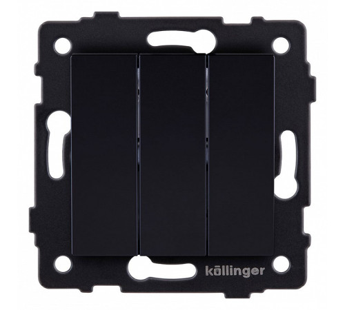 Выключатель трехклавишный без рамки Kollinger REA-S-012BK