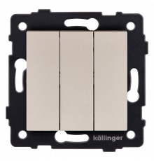 Выключатель трехклавишный без рамки Kollinger  REA-S-012GD