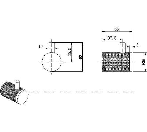 Крючок для ванной Allen Brau Priority 4.0 35x55x54 мм графит брашированный 6.31C01-MG