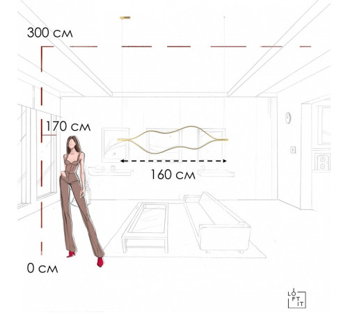 Подвесной светильник Loft it Tape Light 10403/1600 AB
