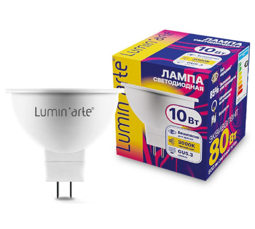 Лампа светодиодная Luminarte GU5.3 10Вт 3000K LSTD-MR16-10W3KGU5.3
