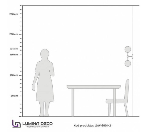 Бра LUMINA DECO Zodiak LDW 6001-2 BK+WT