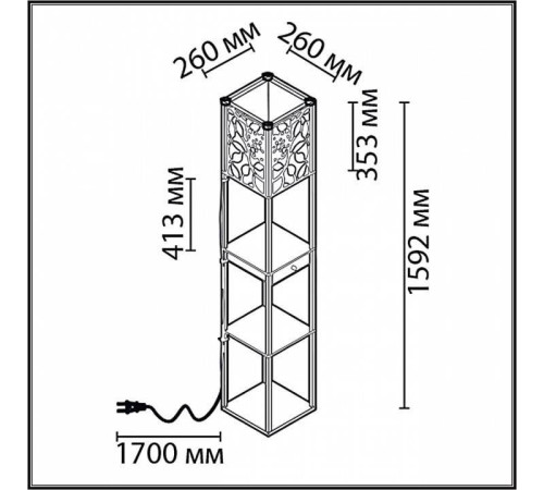 Торшер с полкой Lumion Practic 8092/1F
