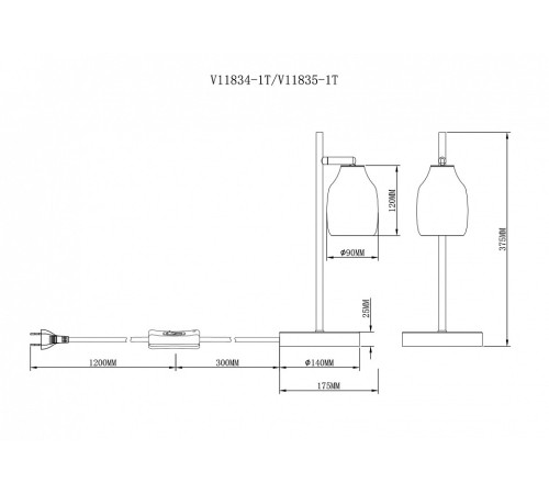 Настольная лампа офисная Moderli Adalina V11835-1T
