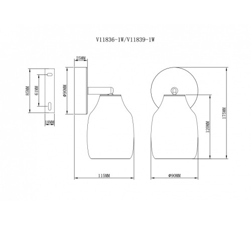 Бра Moderli Adalina V11836-1W