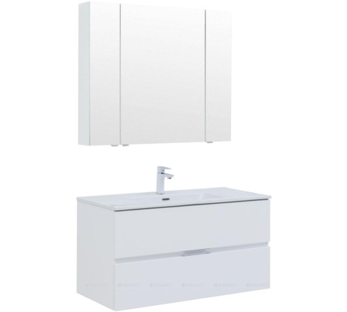 Набор мебели для ванной Aquanet Алвита new 100 2 ящика белый матовый 00274205