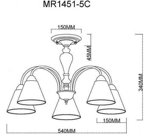 Люстра на штанге MyFar Anna MR1451-5C