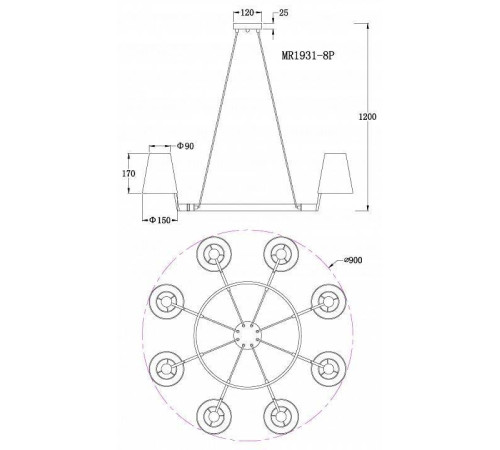 Подвесная люстра MyFar Aurora MR1931-8P