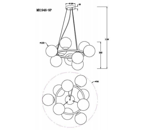 Подвесная люстра MyFar Aerton MR1946-9P