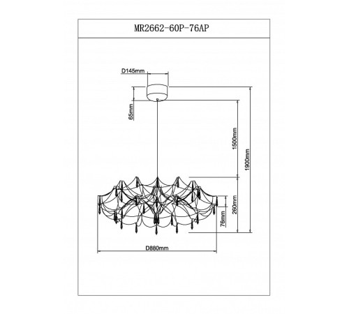 Подвесная люстра MyFar Ersilia MR2662-60P-76AP