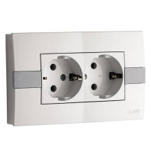 Розетка двойная с заземлением Mono Electric Eсо 101-010104-120
