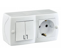 Блок с розеткой и выключателем Mono Electric Octans IP20 104-010101-181