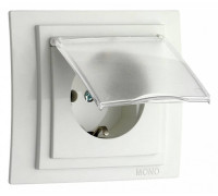 Розетка с заземлением с крышкой, без рамки Mono Electric Despina / Larissa 500-001921-118