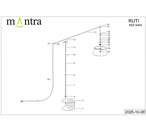 Торшер Mantra Ruti Ricca 9445