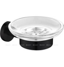 Мыльница Aquanet 4585MB стекло с держателем круглая черный матовый 4585MB