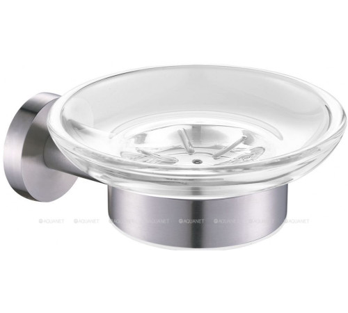Мыльница Aquanet 4585 стекло с держателем круглая хром 4585