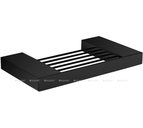 Мыльница Aquanet прямоугольная черный матовый 5611MB