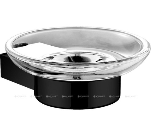 Мыльница Aquanet 5685MB стекло с держателем черный матовый 5685MB