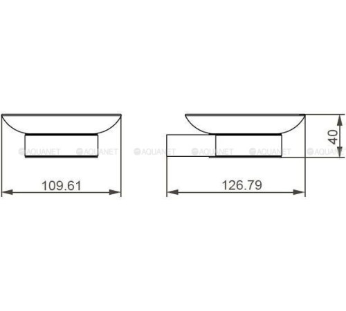 Мыльница Aquanet 5685MB стекло с держателем черный матовый 5685MB