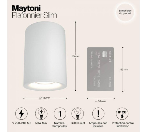 Накладной светильник Maytoni Slim C012CL-01W